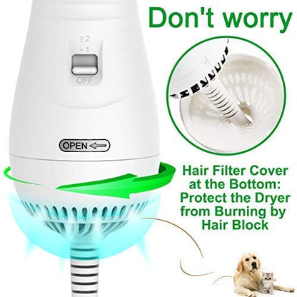 Pet Hair Dryer 2 in 1 Pet Grooming Hair Dryer with Slicker